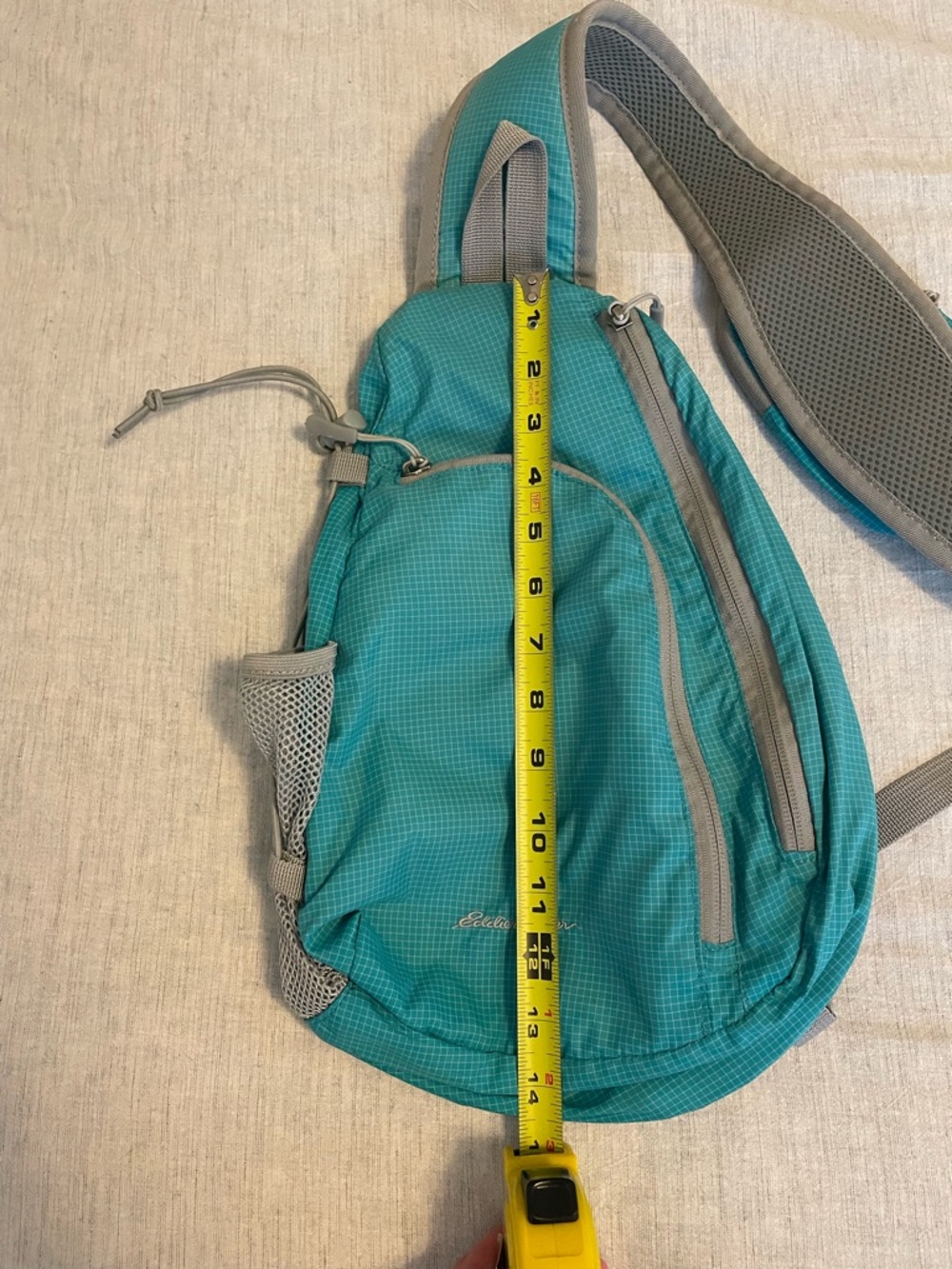 Eddie Bauer - Turquoise Grid Sling Bag - Picture 8 of 9